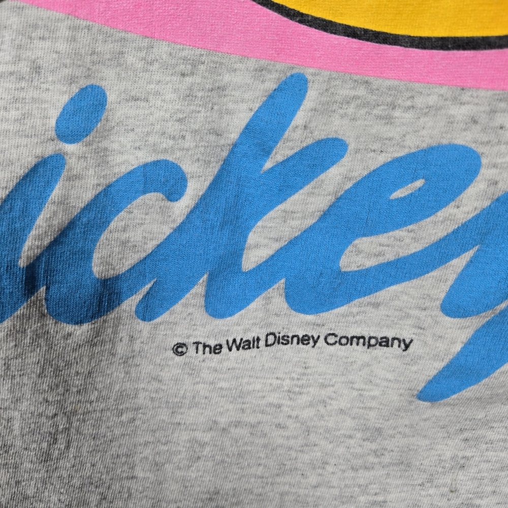 Vintage 90s Disney Mickey Mouse Single Stitch Cotton Sleep T-Shirt One Size USA - Picture 6 of 14